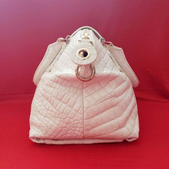 Large, Jimmy Choo, Romeo, Croc Embossed Handbag - Picture 3 of 6